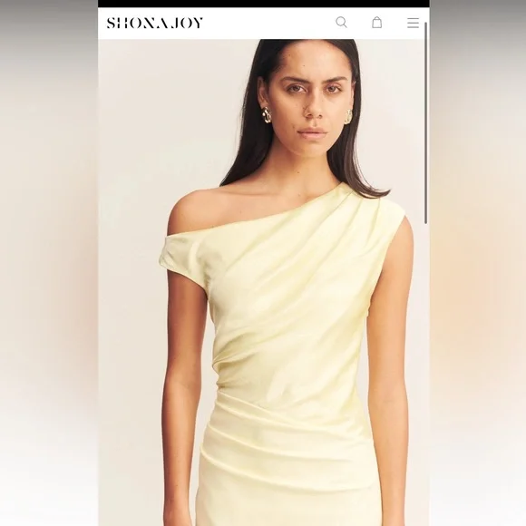 Shona Joy Dillon Contrast Draped Maxi Dress - Yellow Sorbet - Picture 3 of 4